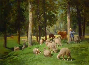 埃米爾 查爾斯 雅尅 Landscape with Sheep